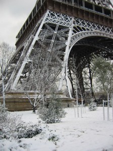 Paris France Snow Winter Eiffel Tower