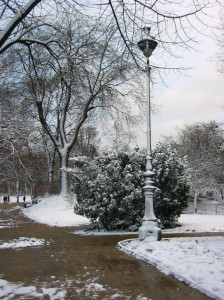 Paris, France, Snow, Lamp Post, Eiffel Tower, Winter